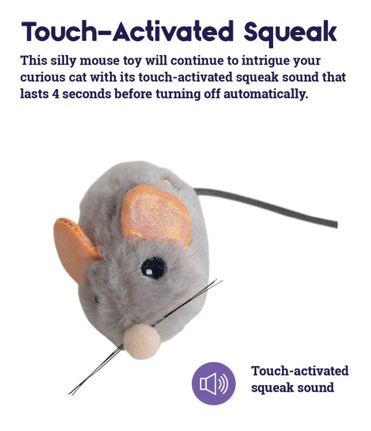 Catstages Squeak Squeak Mouse Grey Cat Toy