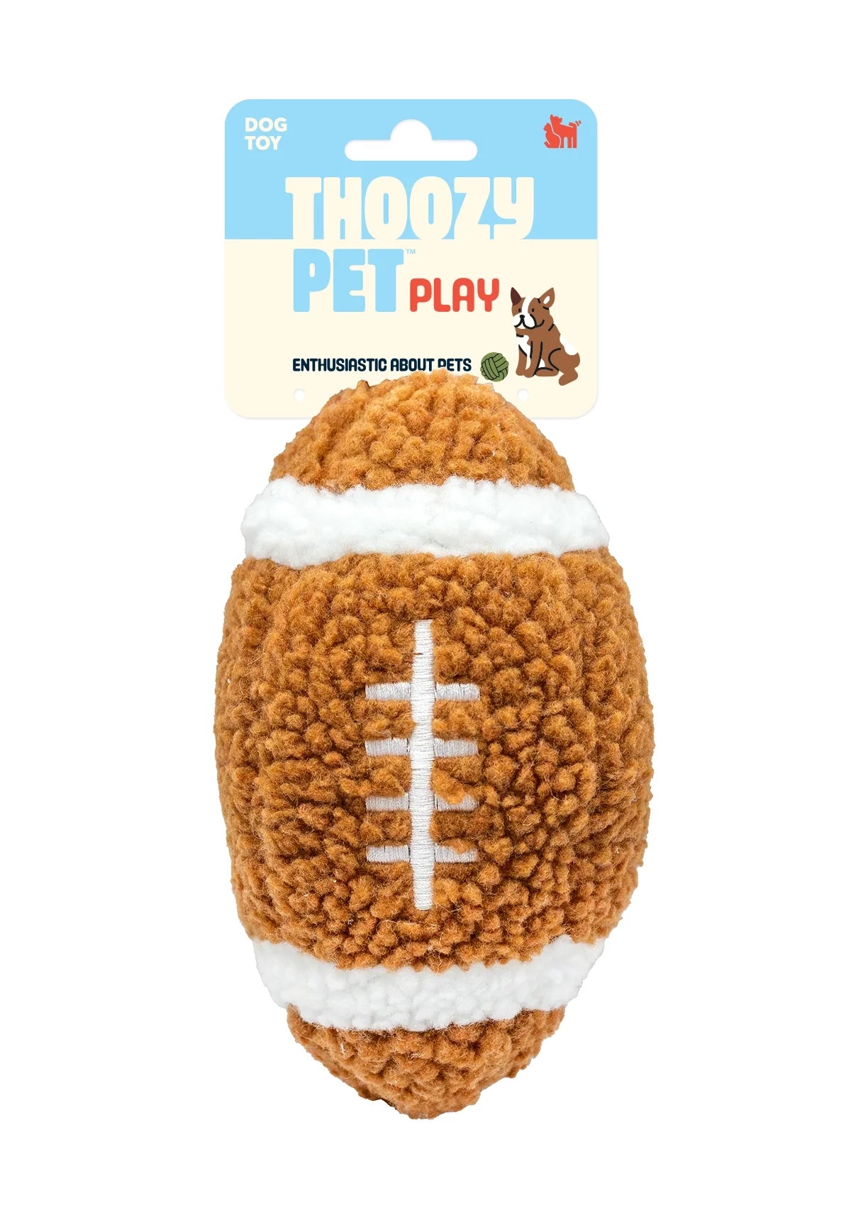 ThoozyPet Football Plush Dog Toy 6.5"